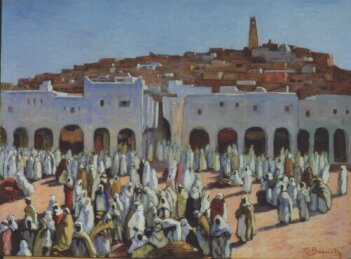 Foule sur la place de Ghardaa : Maurice Bouviolle